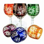 zestaw kieliszków kolorowych kryształowych